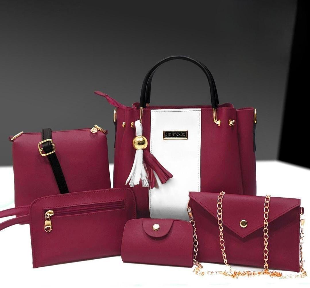 Stylish Women's Hand Bag Set - 5 Pcs