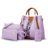 Women's 4 Pcs Women's Faux  leather Handbags