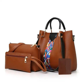 Women's 4 Pcs Women's Faux  leather Handbags