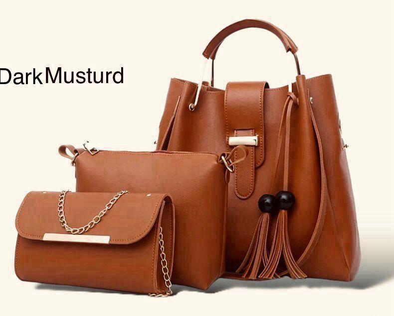 Stylish Rexine with Plain Design Set - 3 Pcs